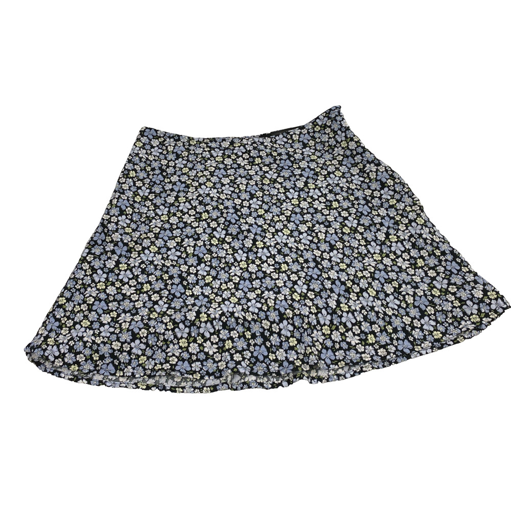 Divided Flare Skirt Womens Size‎ 10 Blue Floral Short Cottage Fairy